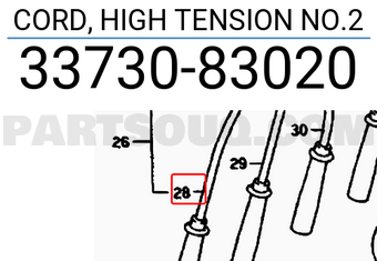 Suzuki 3373083020 CORD, HIGH TENSION NO.2