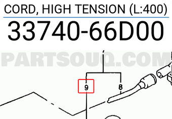 Suzuki 3374066D00 CORD, HIGH TENSION (L:400)