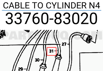Suzuki 3376083020 CABLE TO CYLINDER N4