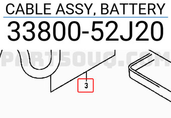 Suzuki 3380052J20 CABLE ASSY, BATTERY