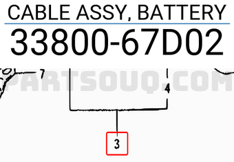 Suzuki 3380067D02 CABLE ASSY, BATTERY