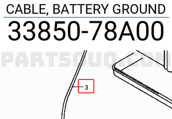 Suzuki 3385078A00 CABLE, BATTERY GROUND