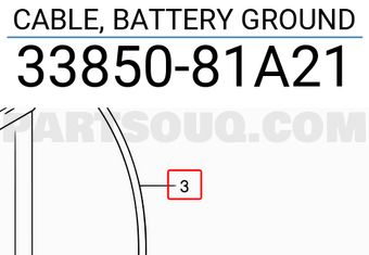 Suzuki 3385081A21 CABLE, BATTERY GROUND