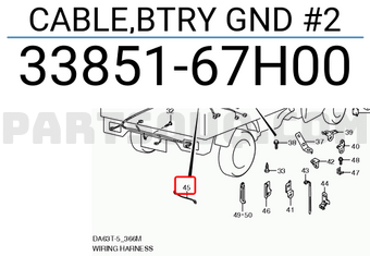 Suzuki 3385167H00 CABLE,BTRY GND #2