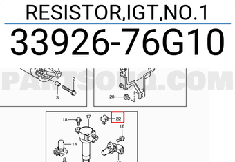 Suzuki 3392676G10 RESISTOR,IGT,NO.1