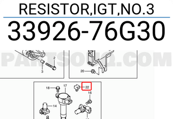 Suzuki 3392676G30 RESISTOR,IGT,NO.3
