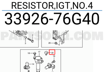 Suzuki 3392676G40 RESISTOR,IGT,NO.4