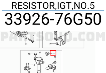 Suzuki 3392676G50 RESISTOR,IGT,NO.5