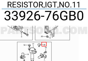 Suzuki 3392676GB0 RESISTOR,IGT,NO.11