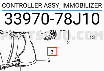 Suzuki 3397078J10 CONTROLLER ASSY, IMMOBILIZER