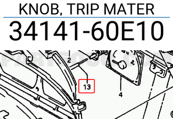 Suzuki 3414160E10 KNOB, TRIP MATER