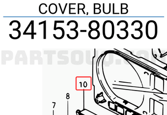 Suzuki 3415380330 COVER, BULB