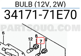Suzuki 3417171E70 BULB (12V, 2W)