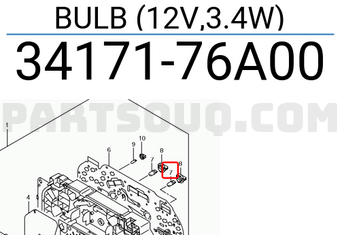 Suzuki 3417176A00 BULB (12V,3.4W)
