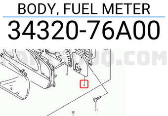 Suzuki 3432076A00 BODY, FUEL METER
