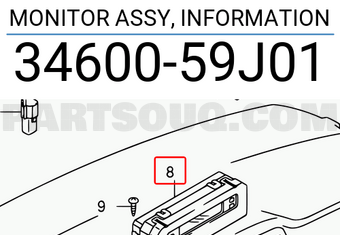 Suzuki 3460059J01 MONITOR ASSY, INFORMATION