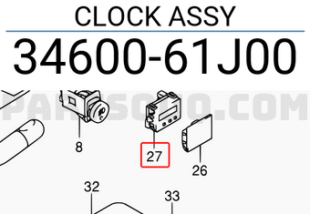 Suzuki 3460061J00 CLOCK ASSY