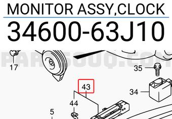 Suzuki 3460063J10 MONITOR ASSY,CLOCK