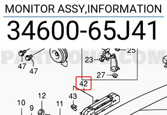 Suzuki 3460065J41 MONITOR ASSY,INFORMATION