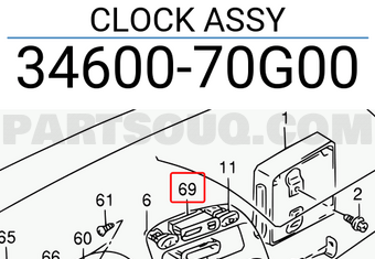 Suzuki 3460070G00 CLOCK ASSY