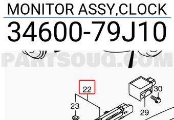 Suzuki 3460079J10 MONITOR ASSY,CLOCK