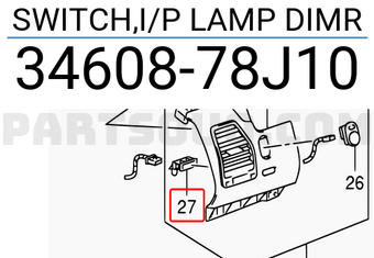 Suzuki 3460878J10 SWITCH,I/P LAMP DIMR