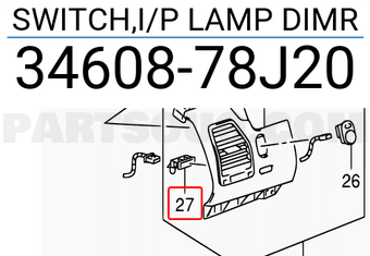 Suzuki 3460878J20 SWITCH,I/P LAMP DIMR