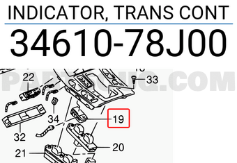 Suzuki 3461078J00 INDICATOR, TRANS CONT