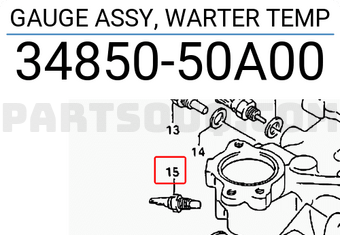 Suzuki 3485050A00 GAUGE ASSY, WARTER TEMP
