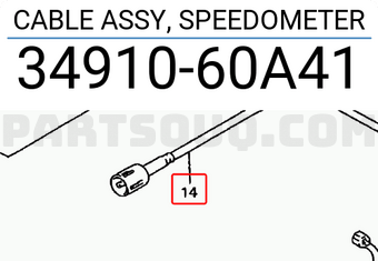 Suzuki 3491060A41 CABLE ASSY, SPEEDOMETER
