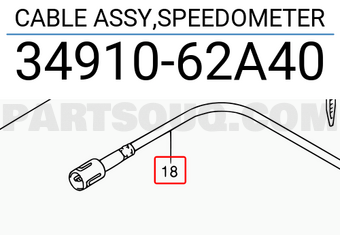 Suzuki 3491062A40 CABLE ASSY,SPEEDOMETER