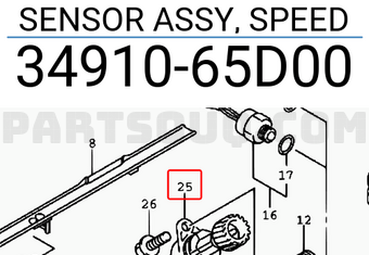 Suzuki 3491065D00 SENSOR ASSY, SPEED