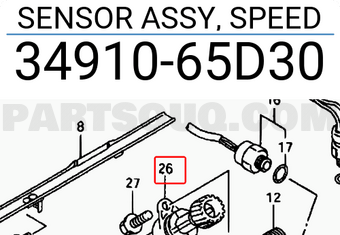 Suzuki 3491065D30 SENSOR ASSY, SPEED