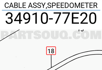 Suzuki 3491077E20 CABLE ASSY,SPEEDOMETER