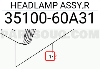 Suzuki 3510060A31 HEADLAMP ASSY,R