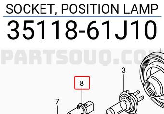 Suzuki 3511861J10 SOCKET, POSITION LAMP