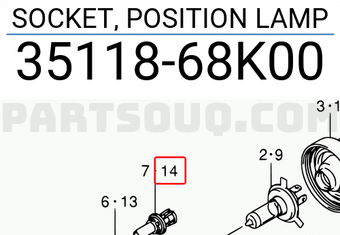 Suzuki 3511868K00 SOCKET, POSITION LAMP