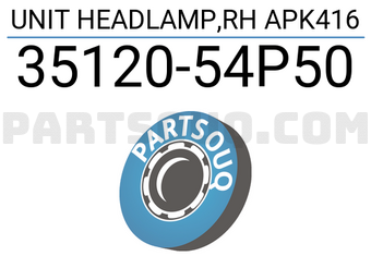 Suzuki 3512054P50 UNIT HEADLAMP,RH APK416