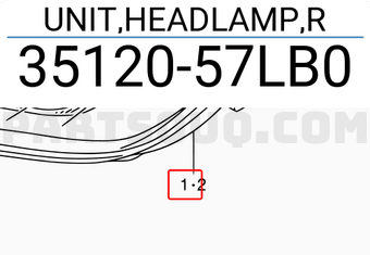 Suzuki 3512057LB0 UNIT,HEADLAMP,R