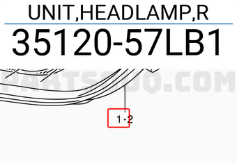 Suzuki 3512057LB1 UNIT,HEADLAMP,R