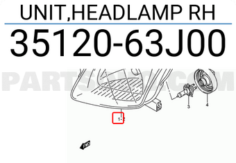Suzuki 3512063J00 UNIT,HEADLAMP RH