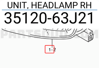 Suzuki 3512063J21 UNIT, HEADLAMP RH