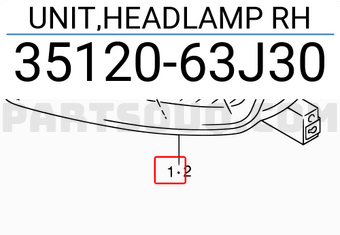 Suzuki 3512063J30 UNIT,HEADLAMP RH