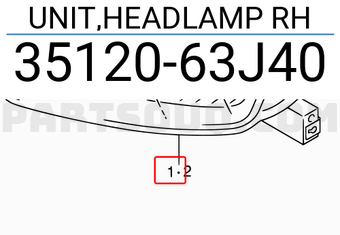 Suzuki 3512063J40 UNIT,HEADLAMP RH