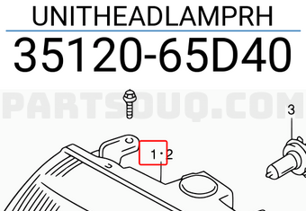 Suzuki 3512065D40 UNITHEADLAMPRH