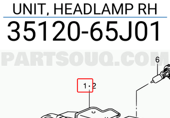 Suzuki 3512065J01 UNIT, HEADLAMP RH