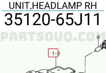 Suzuki 3512065J11 UNIT,HEADLAMP RH