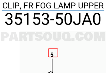 Suzuki 3515350JA0 CLIP, FR FOG LAMP UPPER