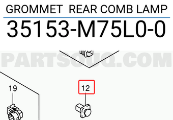 Suzuki 35153M75L00 GROMMET REAR COMB LAMP