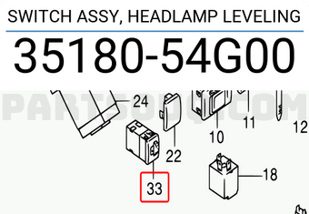 Suzuki 3518054G00 SWITCH ASSY, HEADLAMP LEVELING